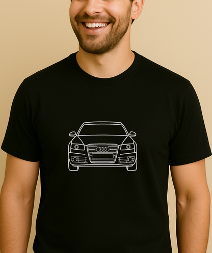 Unisex T-krekls ar personalizētu AUDI automašīnas silueta izšuvumu