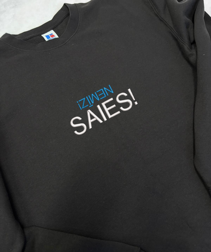 Izšūts teksts uz unisex džempera