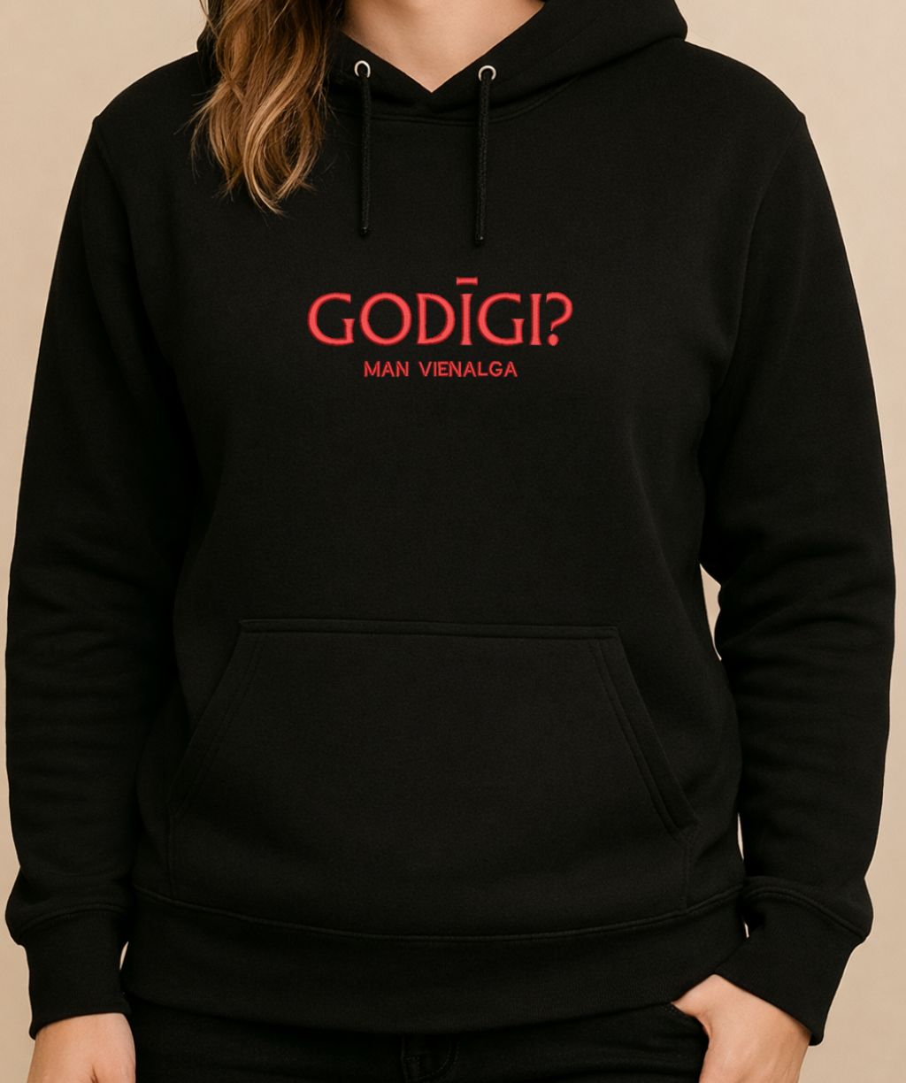 Izšuvuma detaļa ar tekstu 