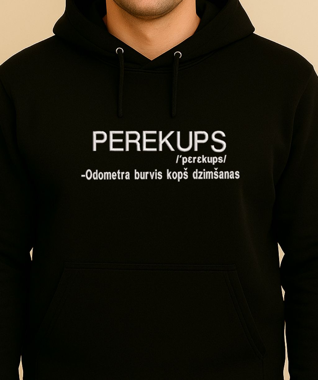 Unisex T-krekls ar izšūtu tekstu Perekups