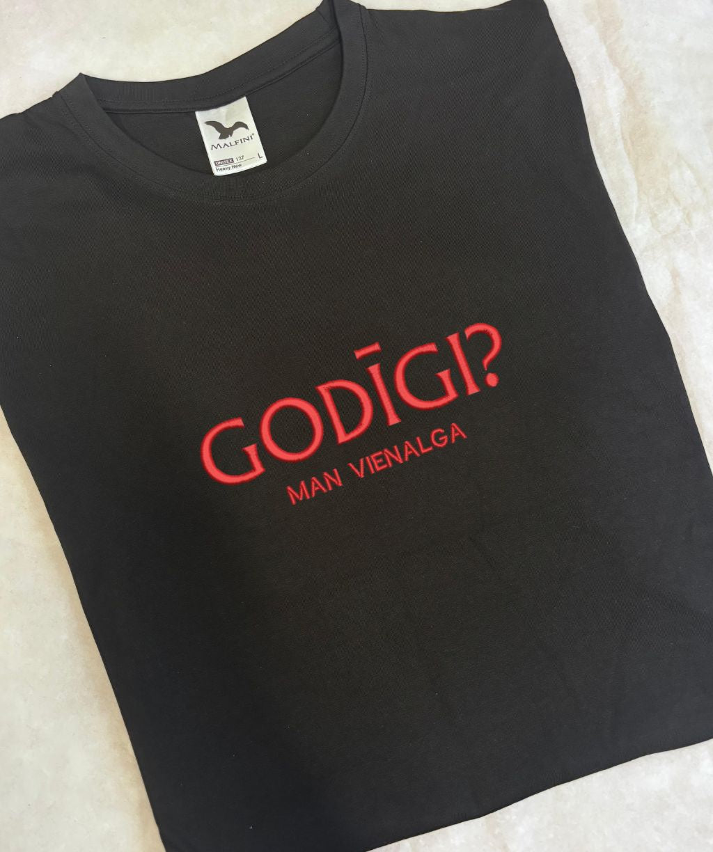 Unisex t krekls ar izšūtu tekstu