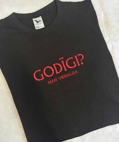 Unisex t krekls ar izšūtu tekstu